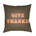 thumbnail image 1 of Surya  Thanks Medium Throw Pillow - Brown & Orange - 18 x 18 x 4 in., 1 of 2