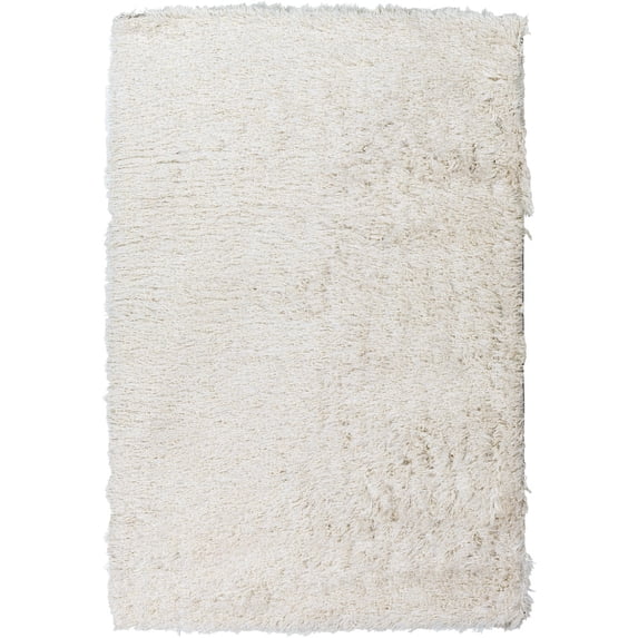Surya GLA1001-810 Glamour 8 x 10 ft. Machine Made Shag Rectangle Area Rug, White & Metallic - Silver