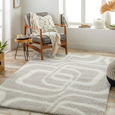 Surya Global Cloudy Shag Polyester 5'3" x 7' Area Rugs CDG2311-537
