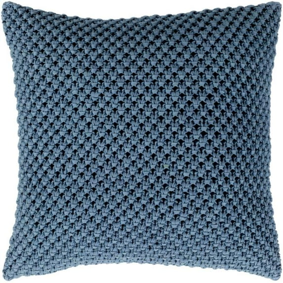 Surya Godavari GDA-001 20"Hx20"W Square Cotton Pillow Cover in Denim Blue