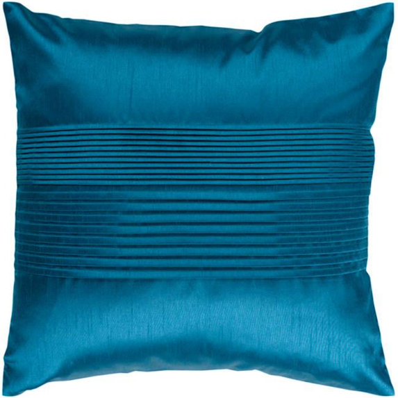 Surya HH024-2222 Solid Pleated Pillow Cover - Aqua - 22 x 22 x 0.25 in.