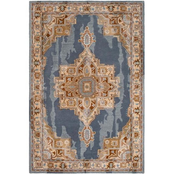 Surya HNO1010-576 Hannon Hill 5 ft. x 7 ft. 6 in. Hand Tufted Updated Traditional Rectangle Area Rug, Multi Color