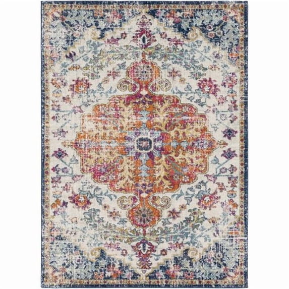 Surya Harput HAP-1000 31 x 192" Runner Fabric Rug in Burnt Orange/Blue/Aqua