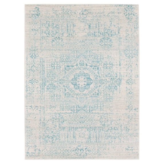 Surya Harput HAP-1026 47x67" Rectangle Fabric Area Rug in Teal Blue/Light Beige