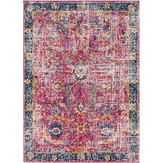 Surya Harput Round Machine Made Updated Traditional Area Rug - Multi Color