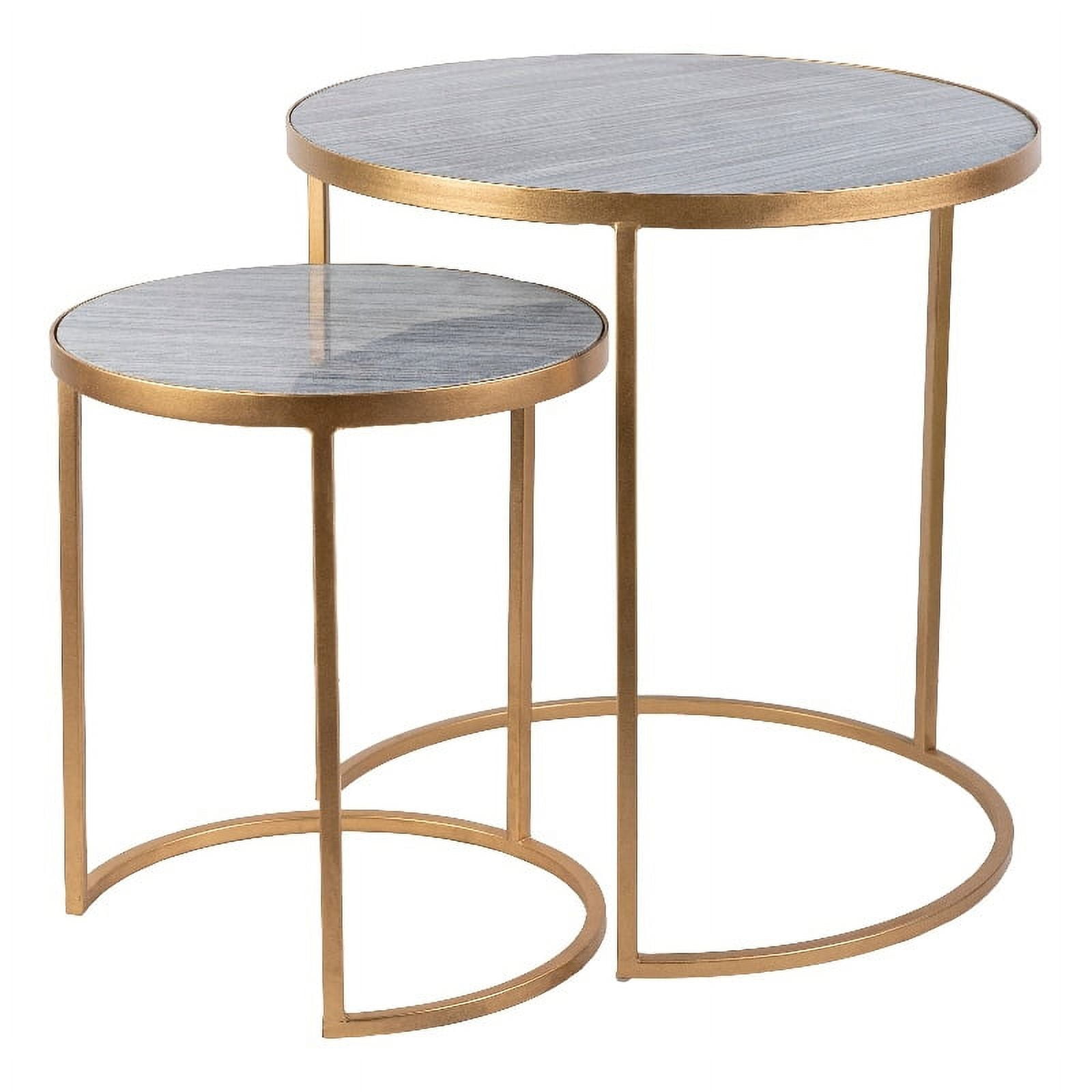 Surya Hearthstone 19.5" Modern Style Metal Nesting Table Set in Gold ...