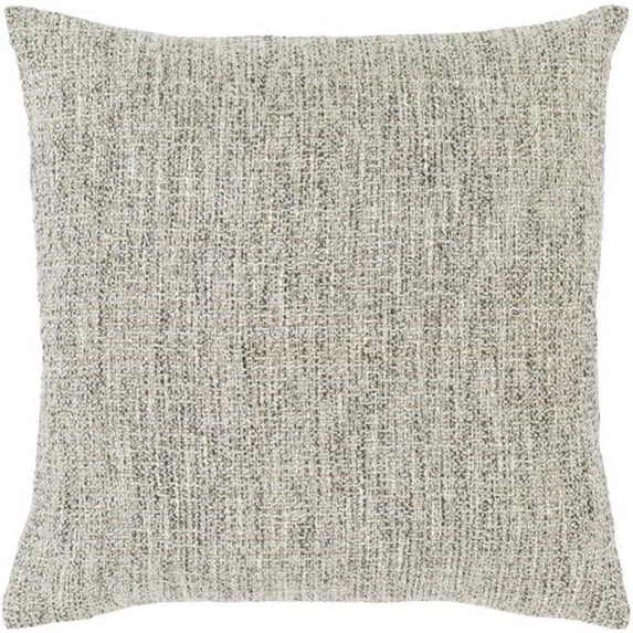 Surya Heidi 18"Hx18"W Square Fabric Pillow Kit in Charcoal/Ivory