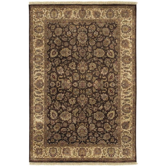Surya Heirloom Wool Area Rug HLM-6001 Brown Vines Leaves 5' x 8' Rectangle