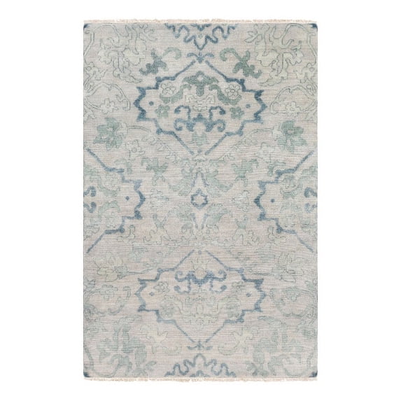 Surya Hillcrest HIL-9036 144 x 180" Rectangle Wool Area Rug in Blue/Light Sage