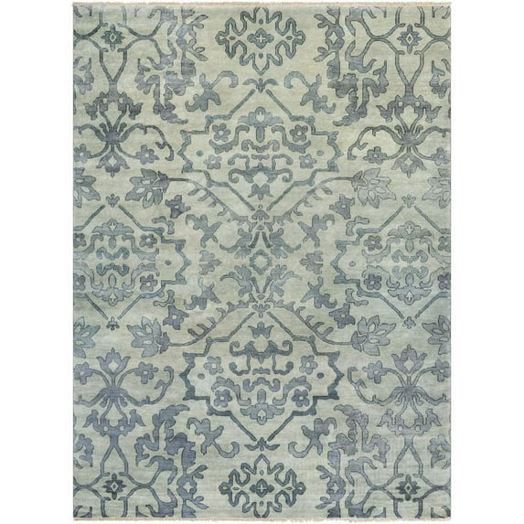 Surya Hillcrest HIL-9036 66x102" Rectangle Wool Area Rug in Blue/Light Sage