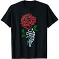 thumbnail image 1 of Skeleton Hand Red Rose Flower T-Shirt, 1 of 5