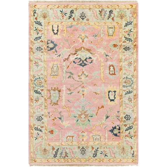 Hillcrest Hand Knotted Area Rug - Mint - 5'6" x 8'6"