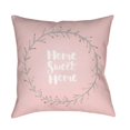 thumbnail image 1 of Surya  Home Sweet Home II Square Throw Pillow - Pink - Green & White, 1 of 2