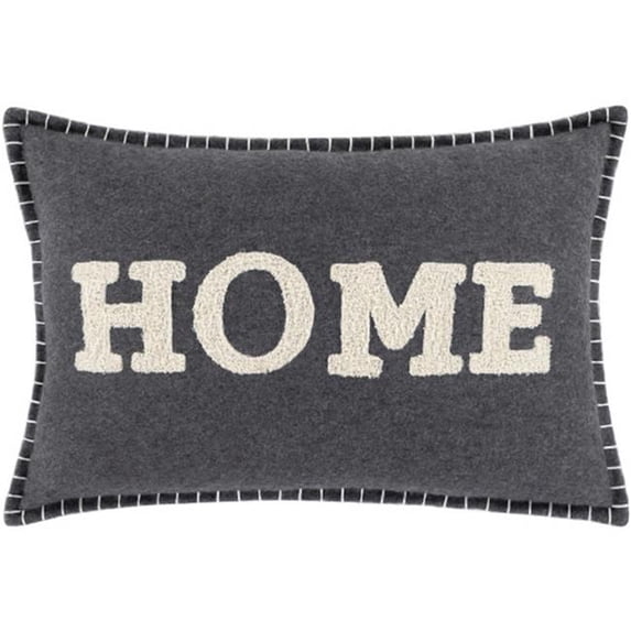 Home Time Woven Cottage Pillow Cover in Black, Wheat