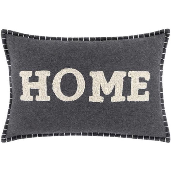 Home Time Woven Cottage Pillow Cover in Black, Wheat