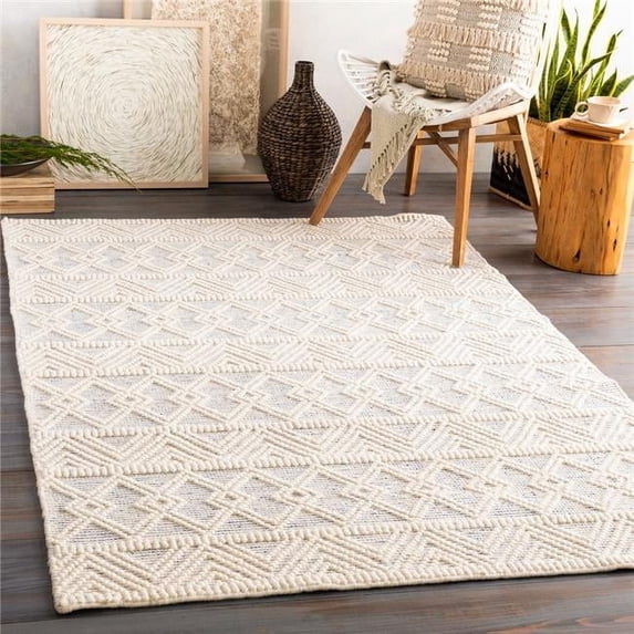 Surya Hygge HYG-2306 36 x 60" Rectangle Wool Area Rug in Blue/White
