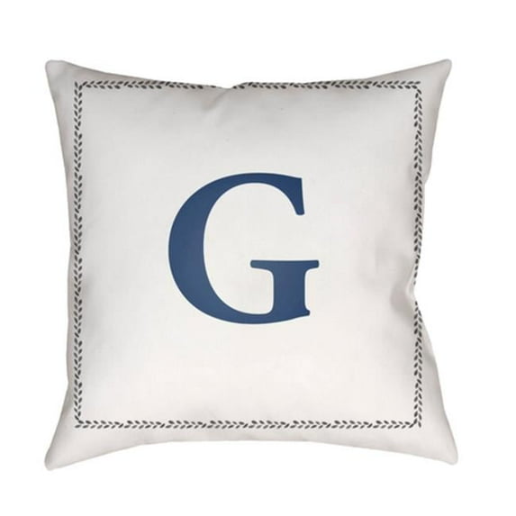 Surya Initials 18 x 18 x 4 in. Throw Pillow - White - Medium