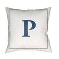 thumbnail image 1 of Surya  Initials Square Throw Pillow - White & Blue - Medium, 1 of 2