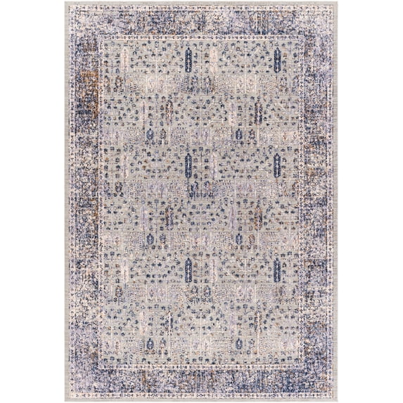 Infinity Machine Woven Traditional Rugs in Blue