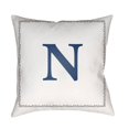 thumbnail image 1 of Surya  Initials Square Throw Pillow - White & Blue - Medium, 1 of 2