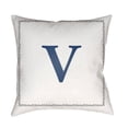thumbnail image 1 of Surya  Initials Square Throw Pillow - White & Blue - Medium, 1 of 2