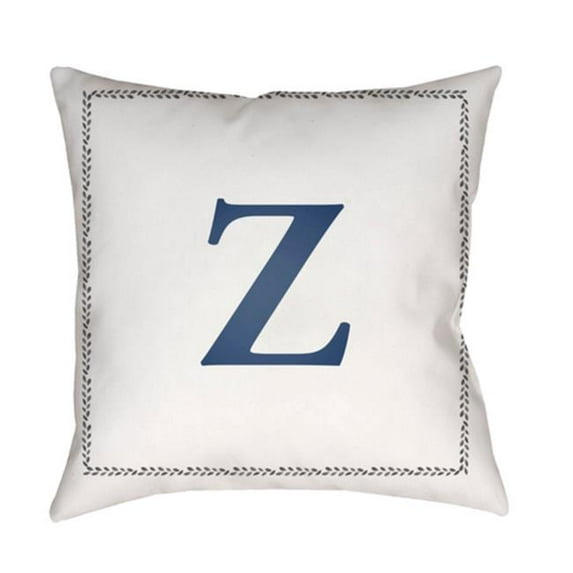 Surya Initials 18 x 18 x 4 in. Throw Pillow - White - Medium