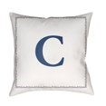 thumbnail image 1 of Surya  Initials Square Throw Pillow - White & Blue - Medium, 1 of 2