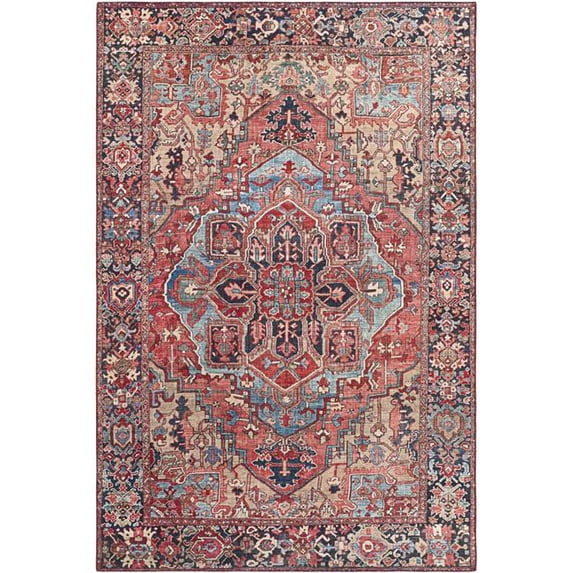 Surya Iris IRS-2310 120x156" Rectangle Traditional Fabric Rug in Red/Blue/Beige