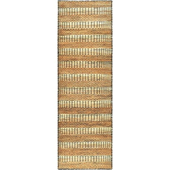Surya Jasmine JAM-2302 30x96" Runner Cottage Fabric Area Rug in Brown/Beige