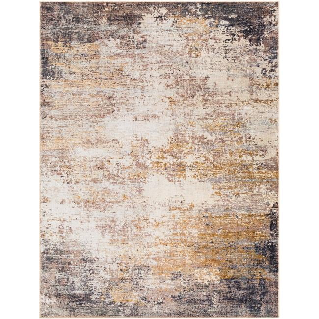 Modern Abstract Blue 7'10" x 10'6" Easy-Care Synthetic Rug