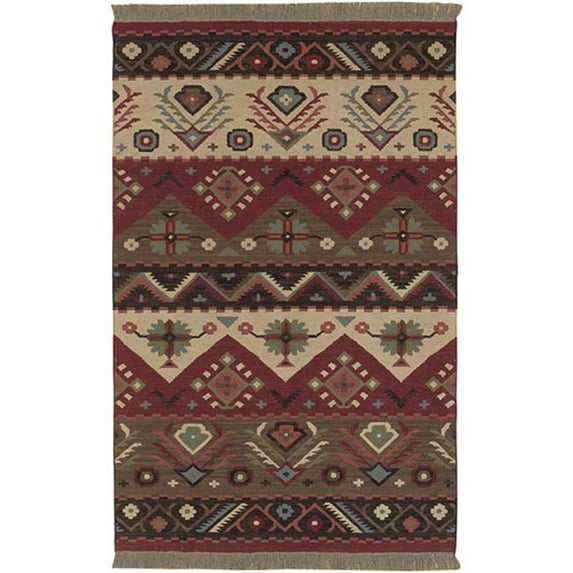 Surya Jewel Tone Rug- Red/Brown/Beige/Turquoise/Sage Green/Black- 16X16