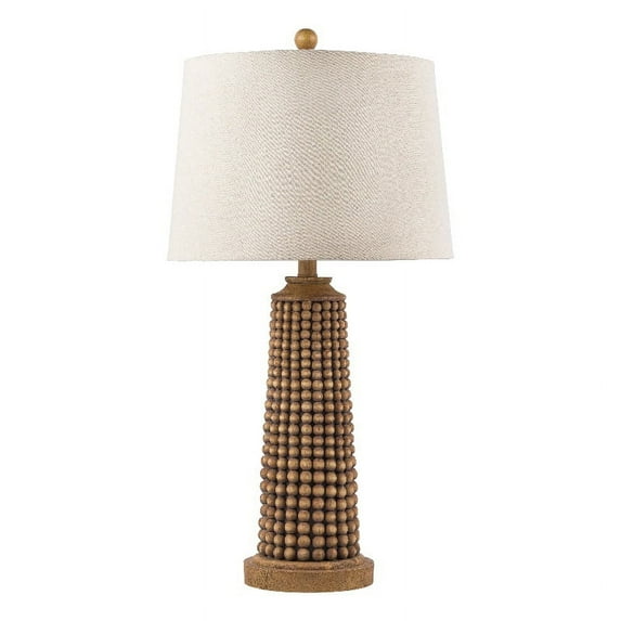 Surya Kaul 1-Light Contemporary Fabric & Composition Table Lamp in Beige/Tan