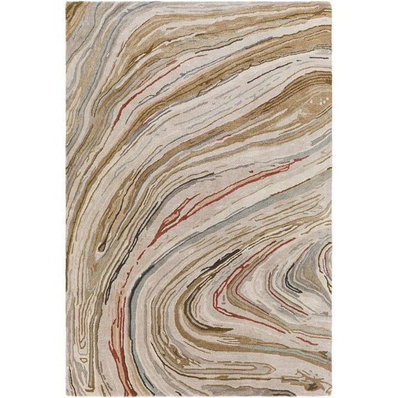 Surya Kavita KVT-2310 72 x 108" Rectangle Wool Rug in Dark Brown/Tan/Gray