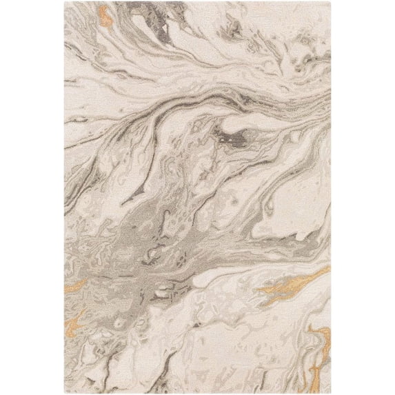 Surya Kavita KVT-2314 120 x 168" Rectangle Wool Rug in Light Beige/Cream/Gray