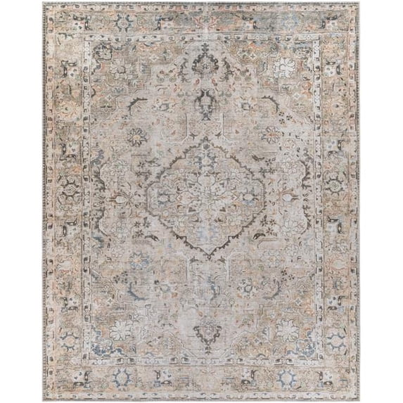 Surya Kemer 63x84" Rectangle Traditional Fabric Rug in Taupe Beige/Brown