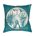 thumbnail image 1 of Artistic Weavers LGCB2013-2222 Artistic Weavers Lodge Cabin Bear Poly Filled Pillow - Teal & Beige - 22 x 22 ft., 1 of 9
