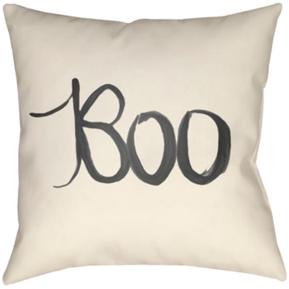 Artistic Weavers LGCB2092-2020 Artistic Weavers Lodge Cabin Boo Poly Filled Pillow - Black & Beige - 20 x 20 ft.