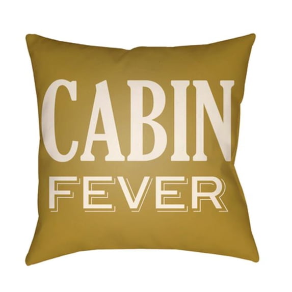 Artistic Weavers LGCB2031-1616 Artistic Weavers Lodge Cabin Cabin Fever Poly Filled Pillow - Mustard & Beige - 16 x 16 ft.
