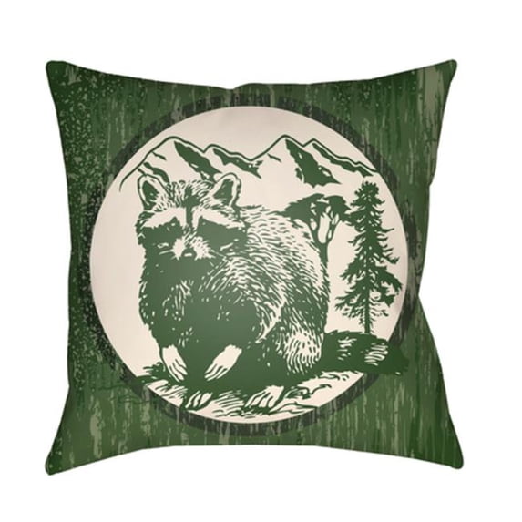 Artistic Weavers Lodge Cabin Raccoon Ridge Pillow Poly Filled 16' x 16'