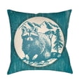 thumbnail image 1 of Lodge Cabin Raccoon Ridge Teal and Beige 22 x 22 In. Pillow with Poly Fill, 1 of 7