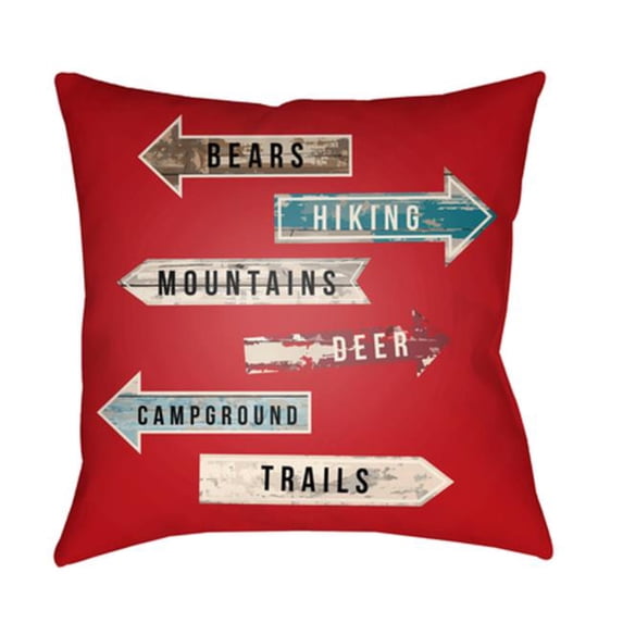 Surya LGCB-SGN-1616 Lodge Cabin 16" Wide Square Novelty Outdoor Signs Polyester Outdoor