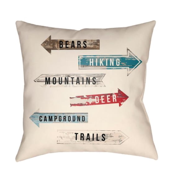 Artistic Weavers LGCB2073-1818 Artistic Weavers Lodge Cabin Compass Poly Filled Pillow - 18 x 18 ft.