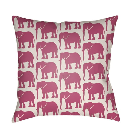 Surya LOTA-ELPH2-1616 Lolita 16" Wide Square Novelty Elephants Polyester Outdoor Accent
