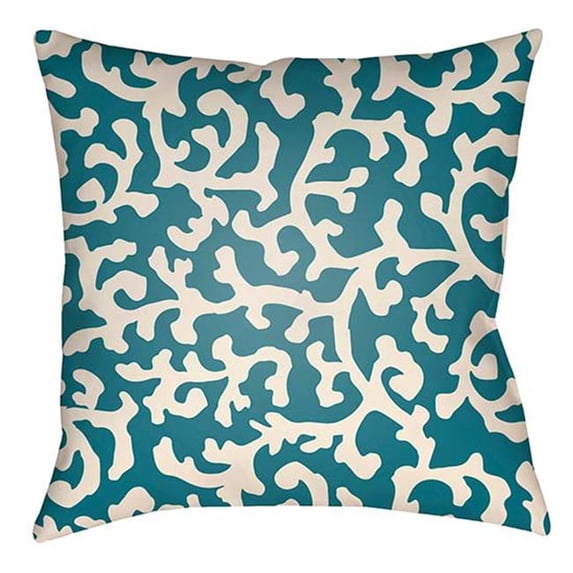 Artistic Weavers LTCH1392-2020 Litchfield Square Pillow, Teal & Ivory - 20 x 20 ft.