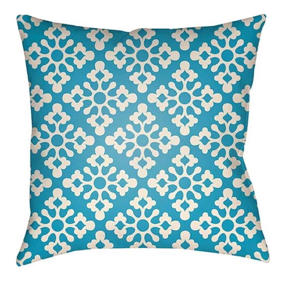 Artistic Weavers LTCH1357-1616 Litchfield Square Pillow, Aqua & Ivory - 16 x 16 ft.