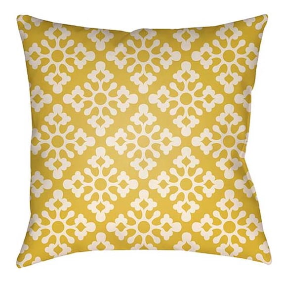 Artistic Weavers LTCH1364-1616 Litchfield Square Pillow, Bright Yellow & Ivory - 16 x 16 ft.
