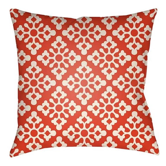 Artistic Weavers LTCH1363-2222 Litchfield Square Pillow, Poppy Red & Ivory - 22 x 22 ft.