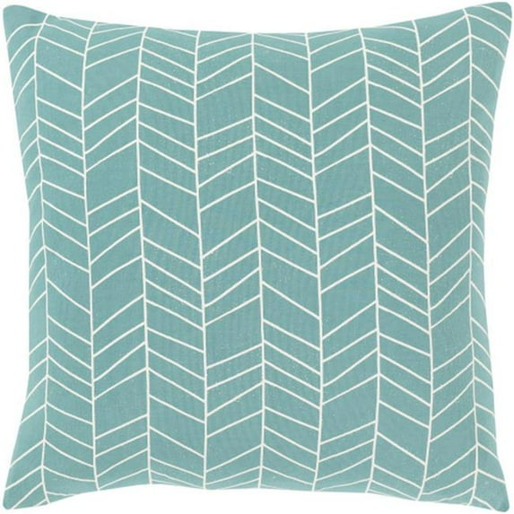 Surya Lachen LHN-006 13 x 20" Lumbar Cotton Pillow Kit in Teal Blue/Cream