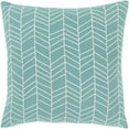 thumbnail image 1 of Surya Lachen LHN-006 20"Hx20"W Square Cotton Pillow Kit in Teal Blue & Cream, 1 of 2