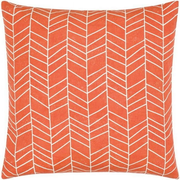 Surya Lachen LHN-014 13"H x 20"W Lumbar Cotton Pillow Kit in Burnt Orange/Cream